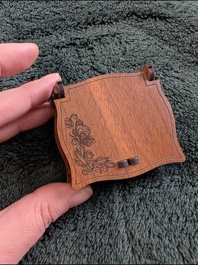 Wooden Floral-Engraved Trinket Box
